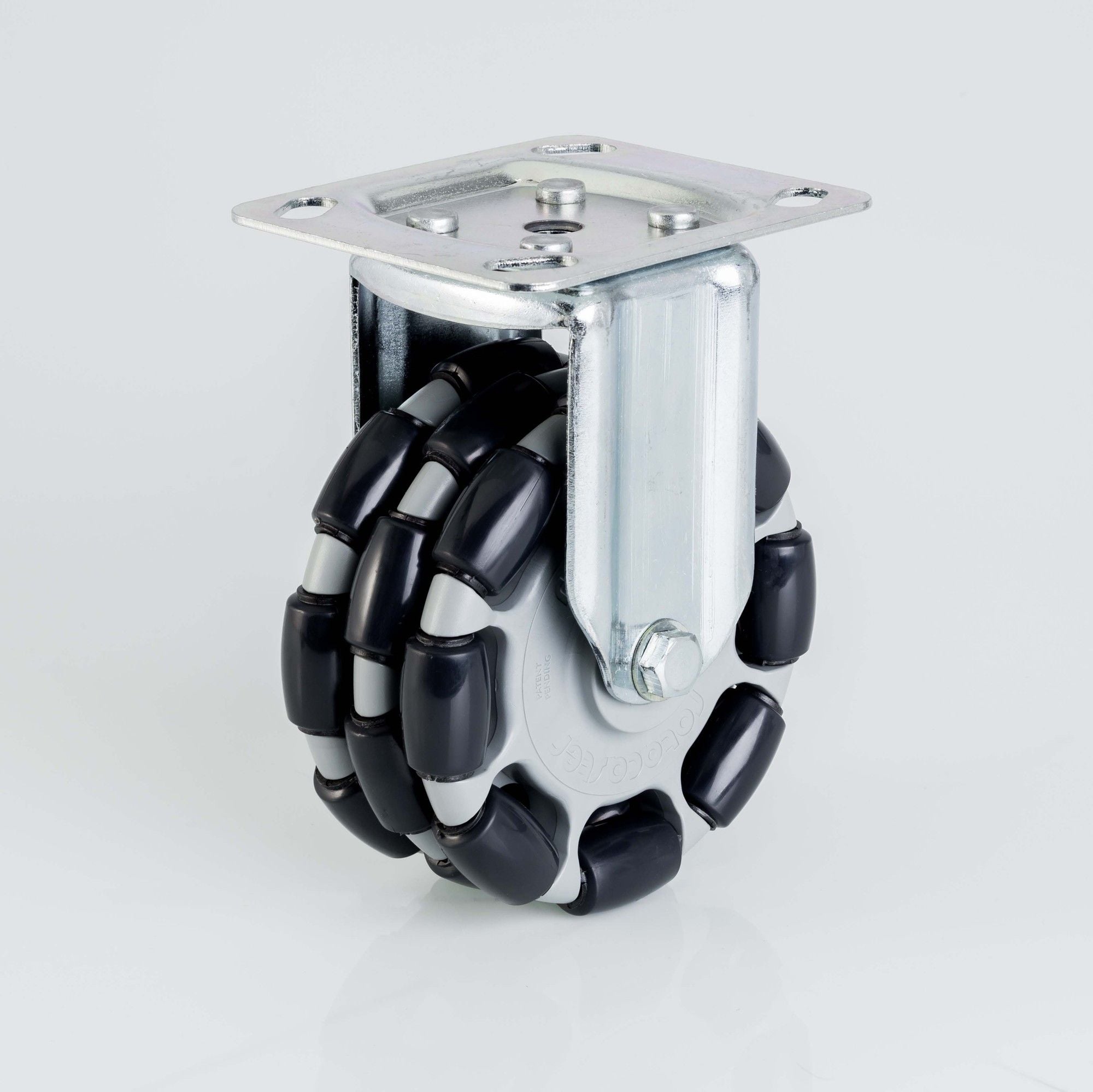 Rotacaster 125mm Triple (95A) polyurethane roller/- Formed Mount/- Top Plate