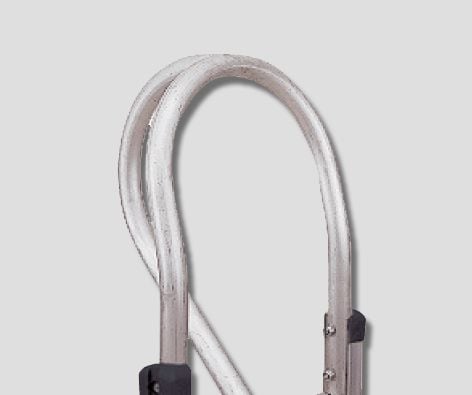 Handle, Alum, Vertical Loop for curved back frame with set back