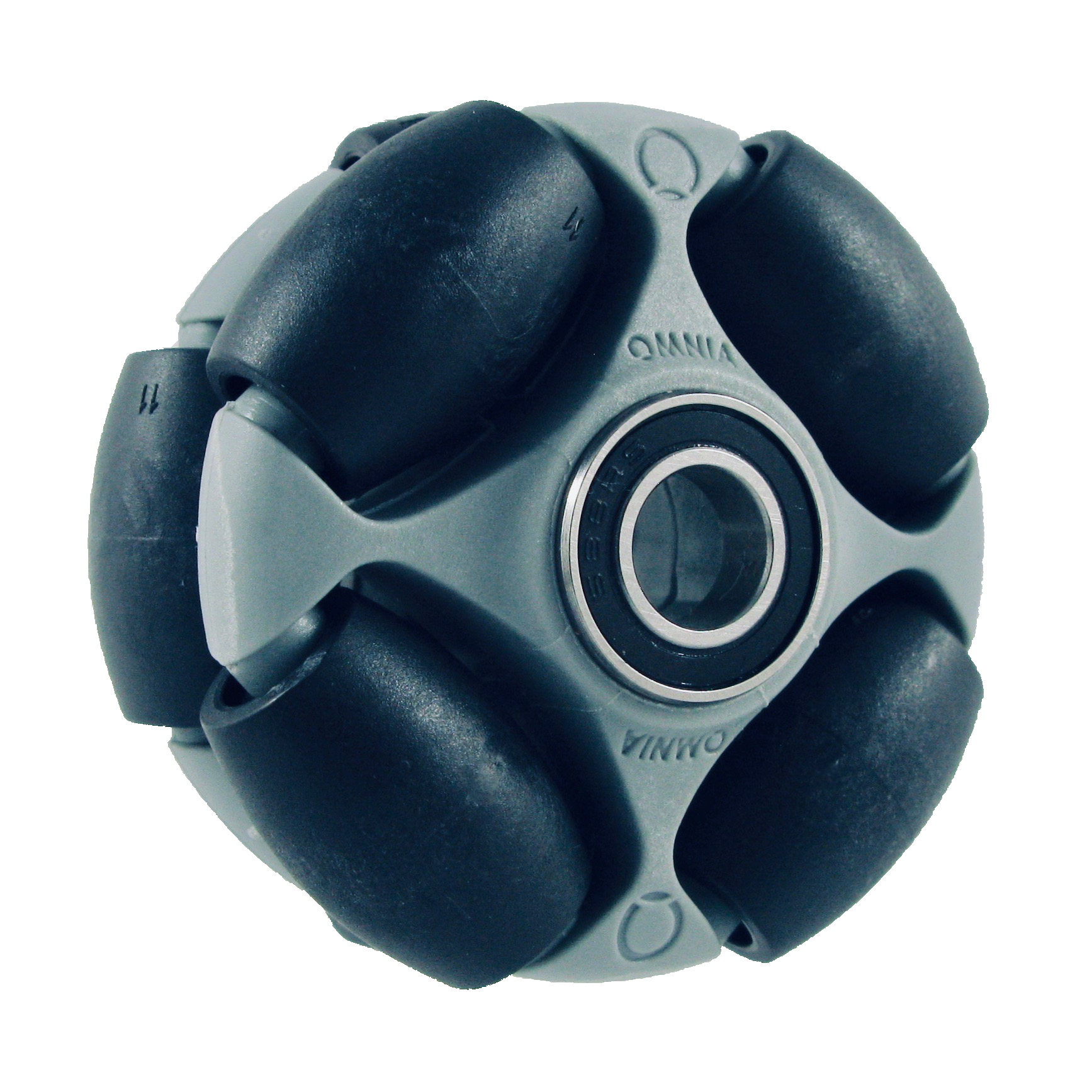 50mm Omni Wheel with 8mm steel bearing (select preferred roller hardness)