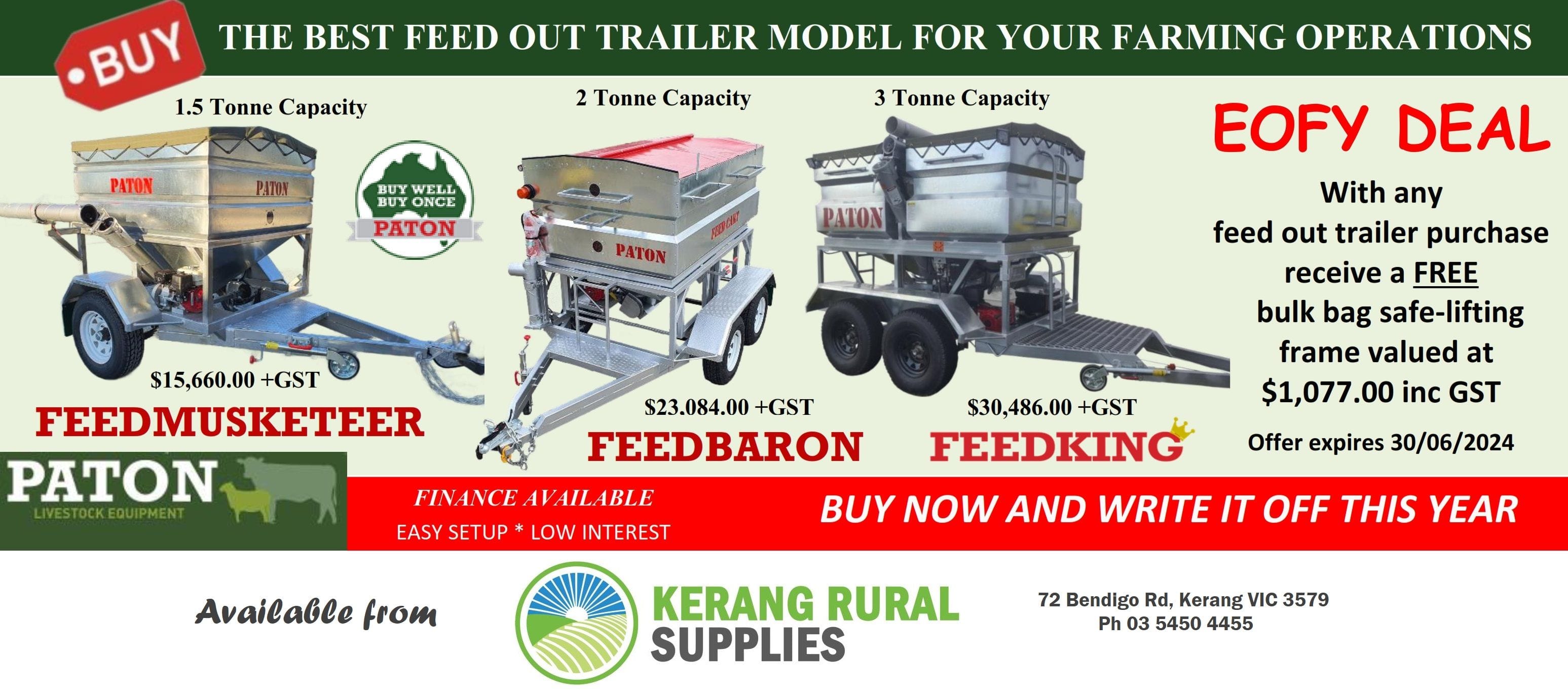 Paton Livestock Feeding Equipment Specials