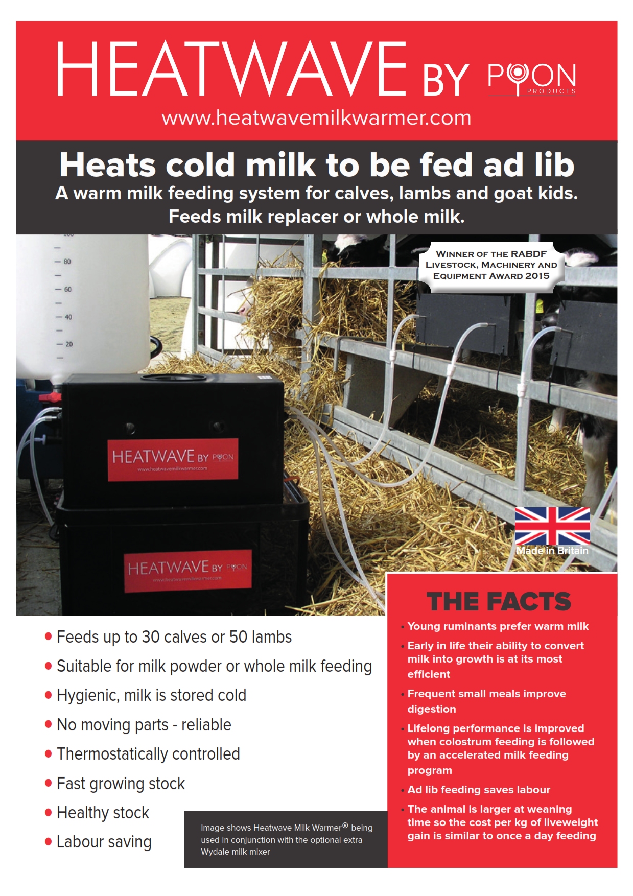 Heatwave Ad Lib Milk Feeder For Calves And Lambs