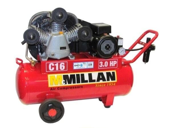 McMillan C16 Portable Air Compressor 328LPM 3HP 60L 15amp