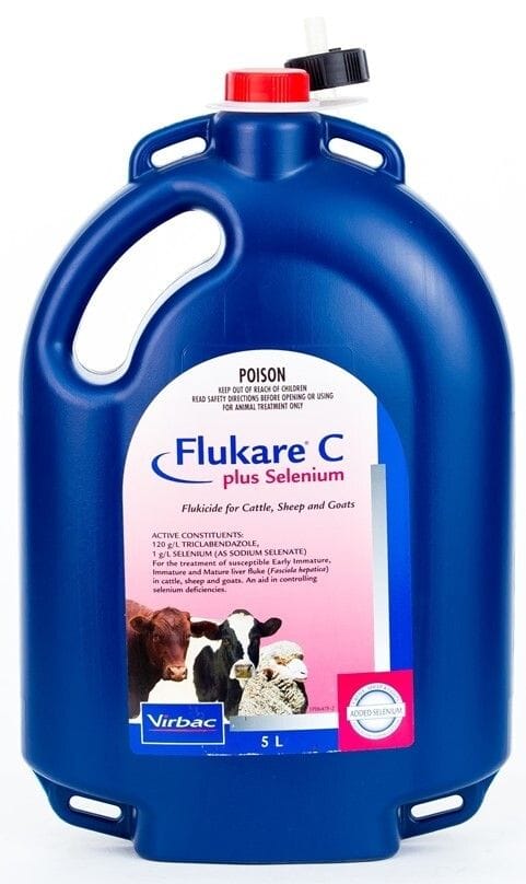 Virbac 5Lt Flukare C + Selenium fluke treament for cattle and sheep