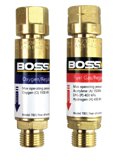 Bossweld Flashback Arrestor Regulator End Twin Pack