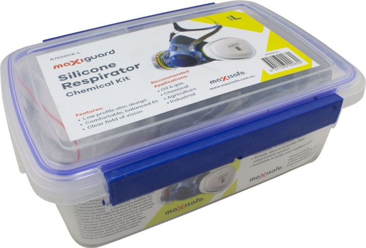 Maxiguard Half Mask Silicone Chemical Kit with ABEKP2 cartridges, Large (Boxed Kit)