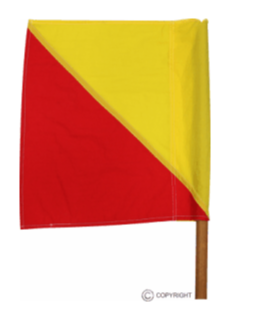 Flag on stick - 450x450mm fabric yellow/red