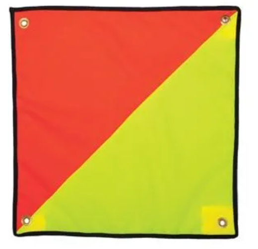 Flag - fabric yellow/red c/w eyelets