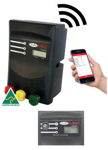 JVA MB12 Mains/Battery Electric Fence IP Energizer® 12J 60km of Multiwire