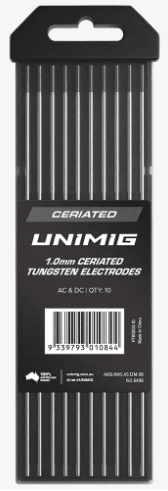 UNIMIG Ceriated TIG Tungsten Electrode Grey 2.4mm Pkt 10