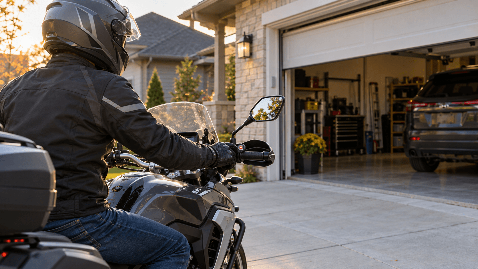 How to Open Your Garage Door From a Motorcycle
