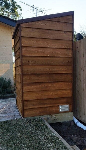 Galston pool filter shed & raised boundary fence