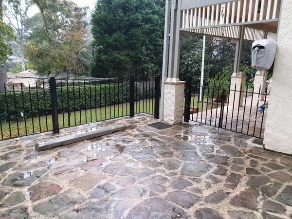 Re-purposed wrought-iron fence & gates_Pymble