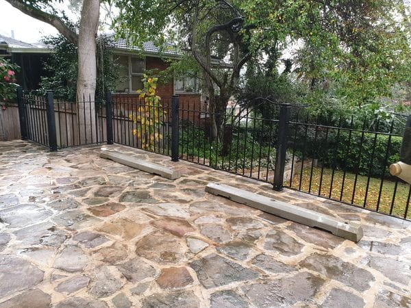 Re-purposed wrought-iron fence & gates_Pymble