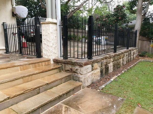 Re-purposed wrought-iron fence & gates_Pymble