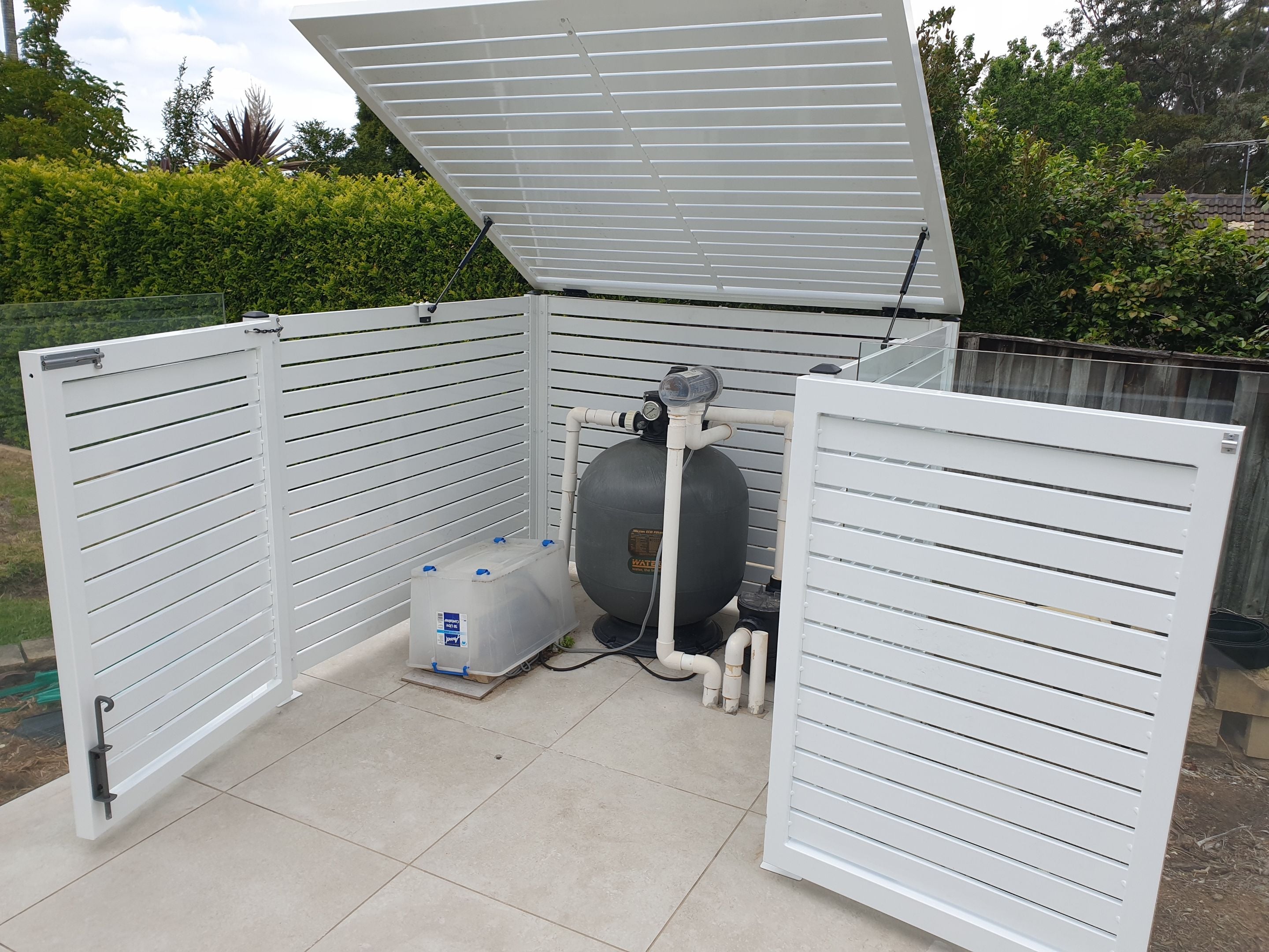 custom filter box using alum slat panels