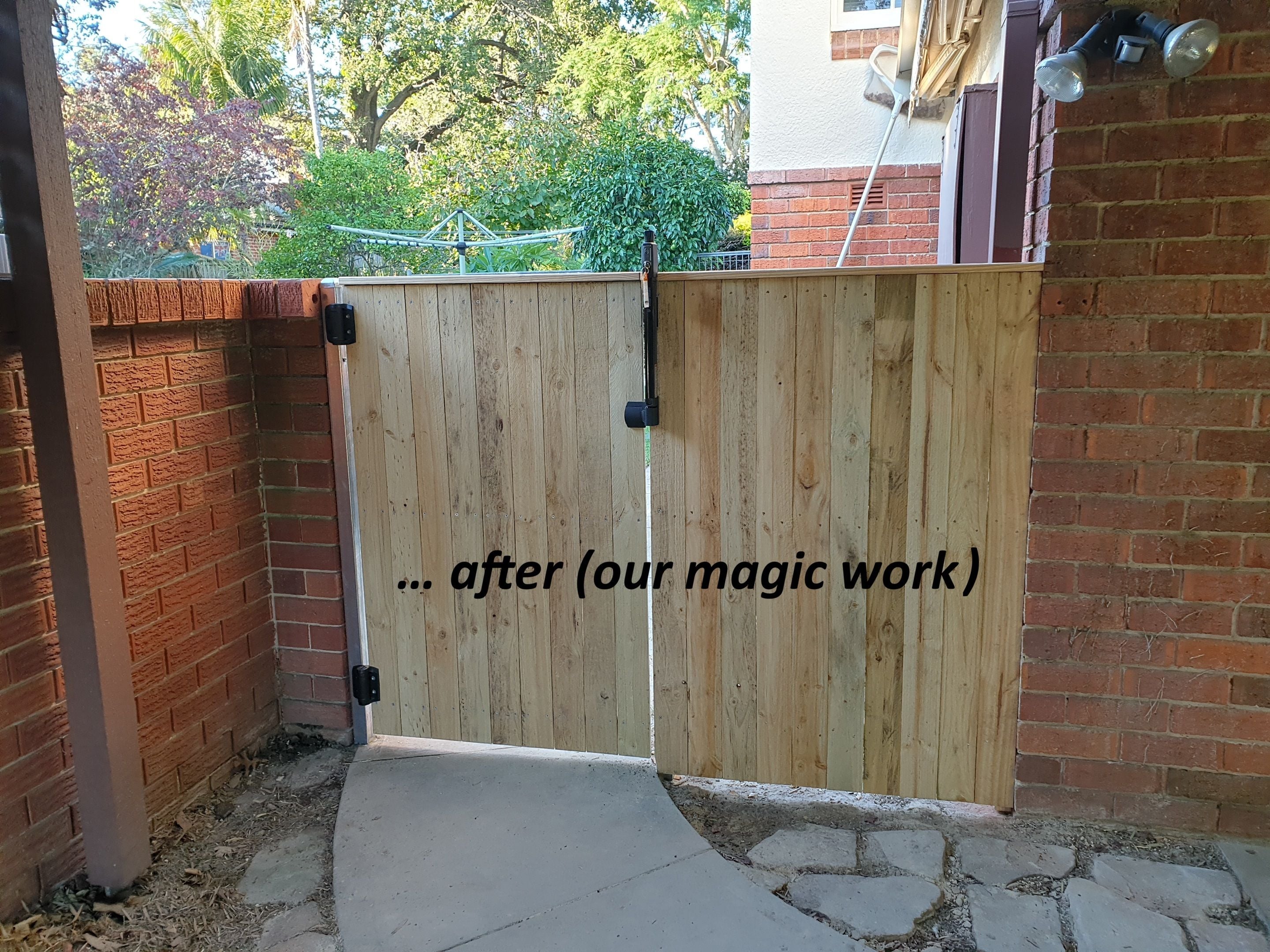 replace broken brick fence & gate with pool compliant paling fnc & gate
