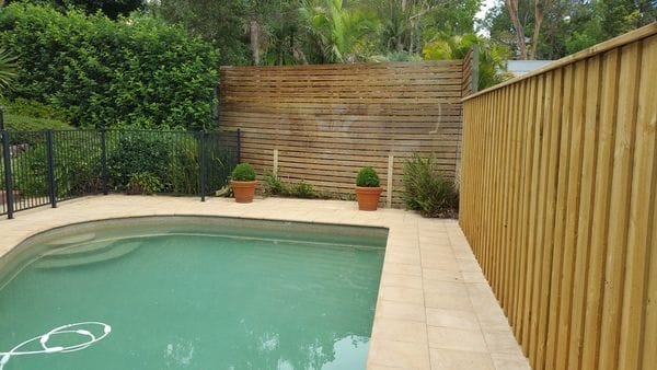 Wahroonga timber boundary & alum pool fence