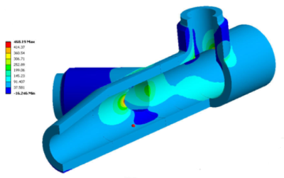 Maximum principal stress results for internal pressure loading