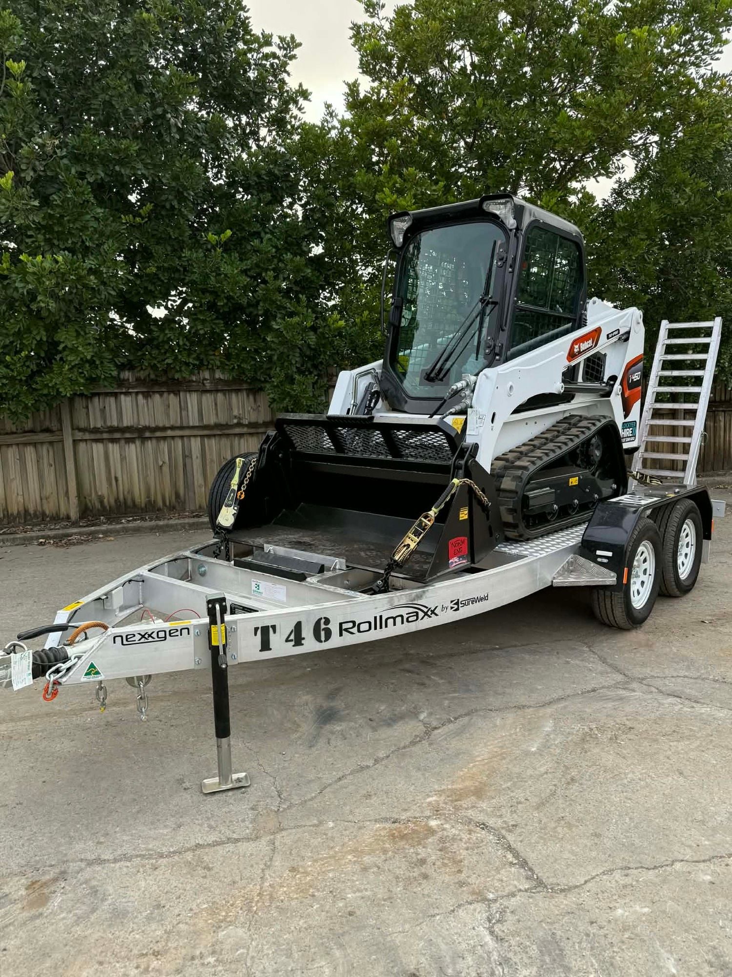 Tracked Loader on Trailer