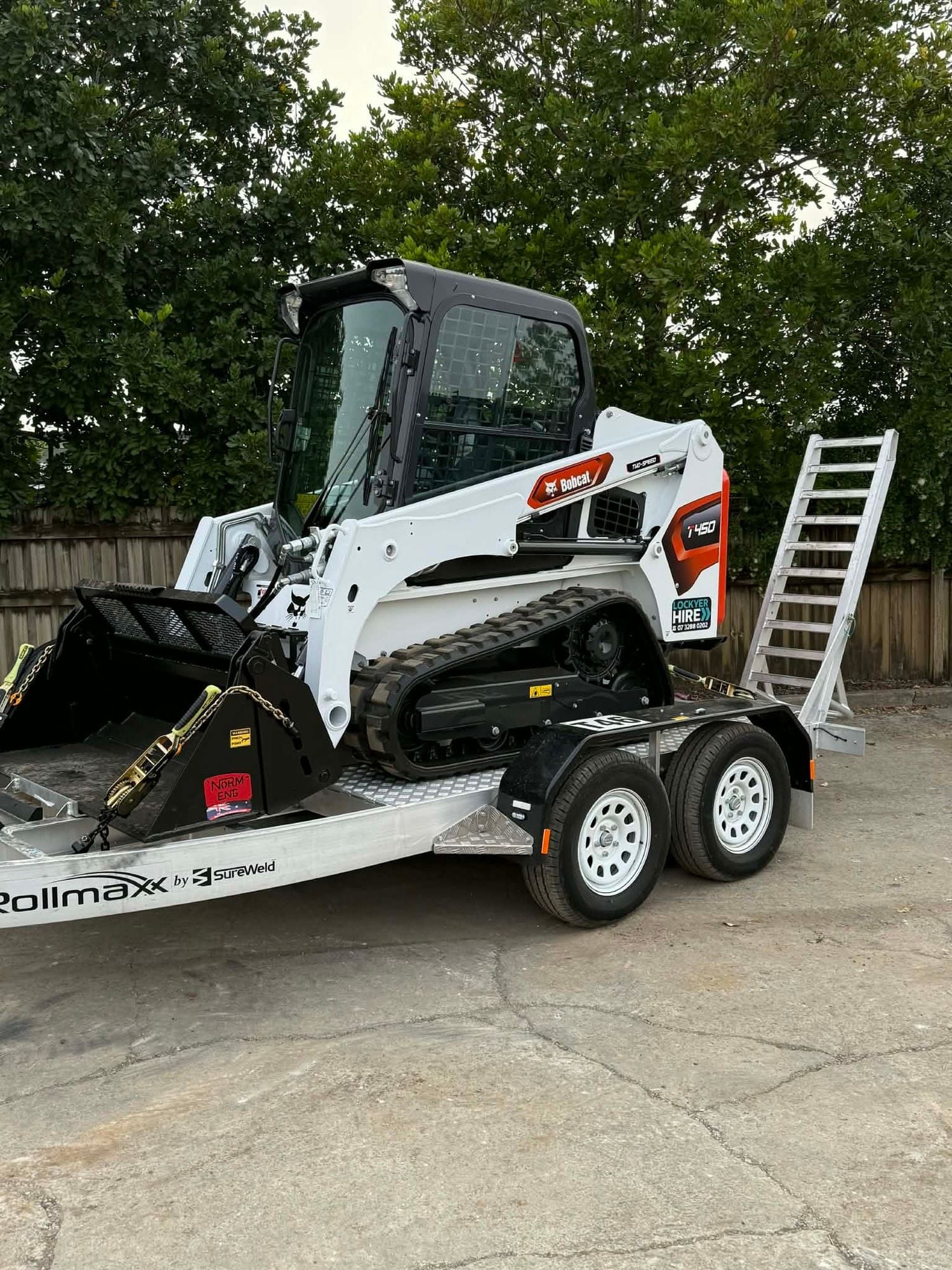 Tracked Loader on Trailer