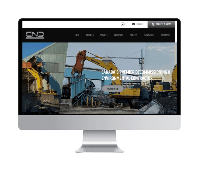 Canadian National Demolition (CND) Pickering Website Design Image -63daaa4f3c3c5