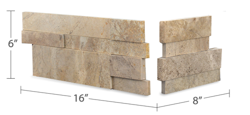 Stone veneer - Aksent 3D Beige Marble Corner