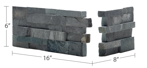 Staxstone Natural Stone Veneer - Rock Panel Charcoal Corner