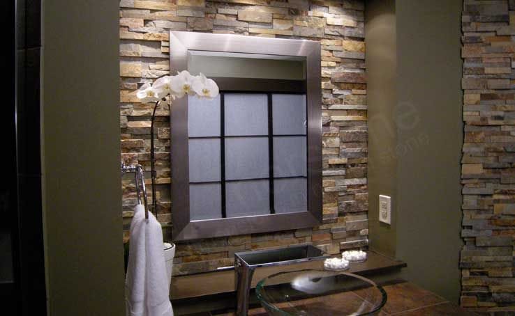 natural stone tile backsplash