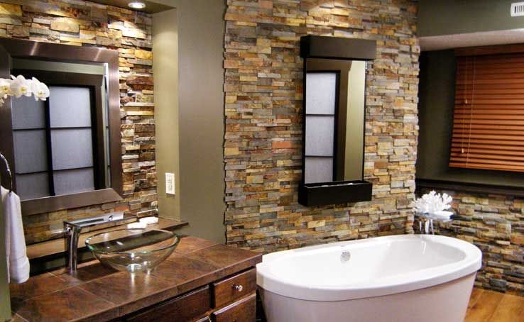 Staxstone Natural Stone Veneer - Bathroom Feature Wall