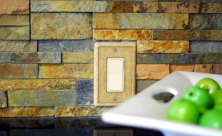 Staxstone - Natural Stone Veneer - light switch