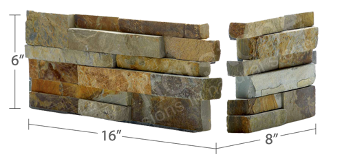 Staxstone Natural Stone Veneer - Rock Panel Ochre Corner