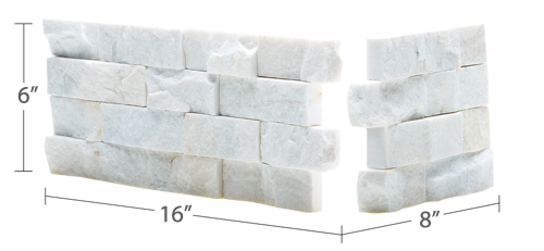 Staxstone Natural Stone Veneer - Rock Panel White Quartz Corner