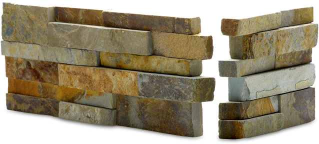 Staxstone Natural Stone Veneer - Rock Panel Ochre Corner Unit