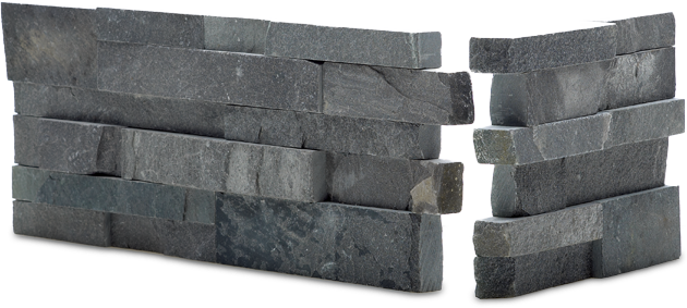 Staxstone Natural Stone Veneer - Rock Panel Charcoal Corner Unit