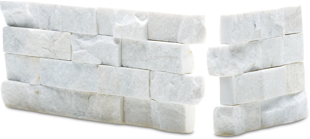 Staxstone Natural Stone Veneer - Rock Panel White Quartz Corner Unit