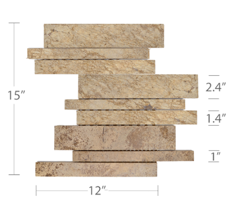 Staxstone Natural Stone Veneer - Lynia IL Tile Mosaic Beige Panel