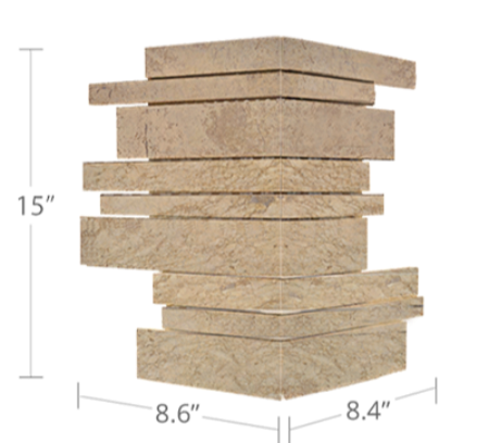 Staxstone Natural Stone Veneer - Lynia IL Tile Mosaic Beige Corner