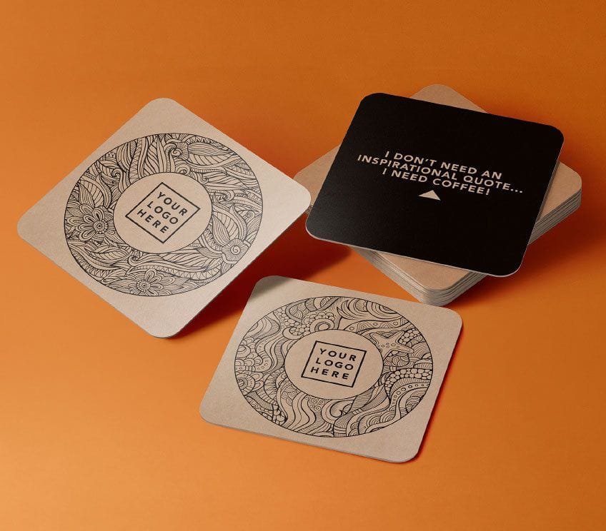 Coffee coasters, part of the working from home pack