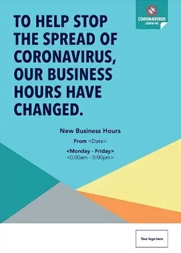 Corona Virus Change of Business Hours