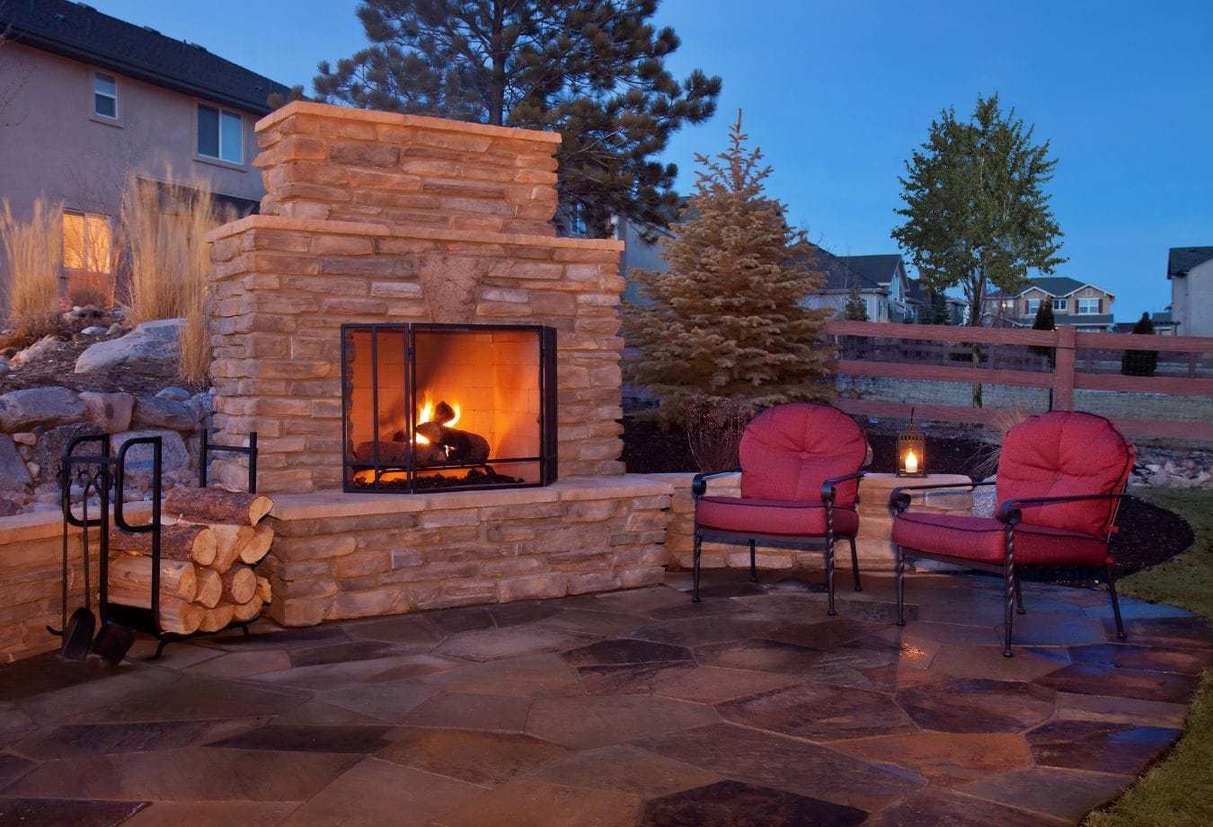 Outdoor Fireplace Trimatrix Construction Inc