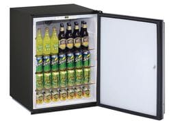 Glass Refrigerator 24" Lock Reversible Hinge Black 115v