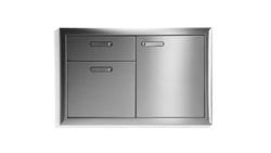 36" Storage door & double drawer combination
