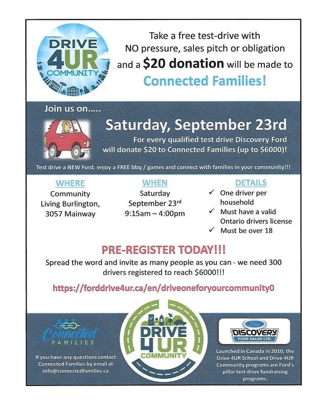 Fundraiser Sept 23rd DRIVE 4UR COMMUNITY