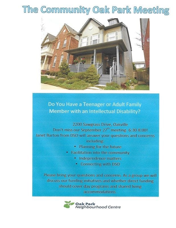 OAK PARK MEETING Wednesday Sept. 27th