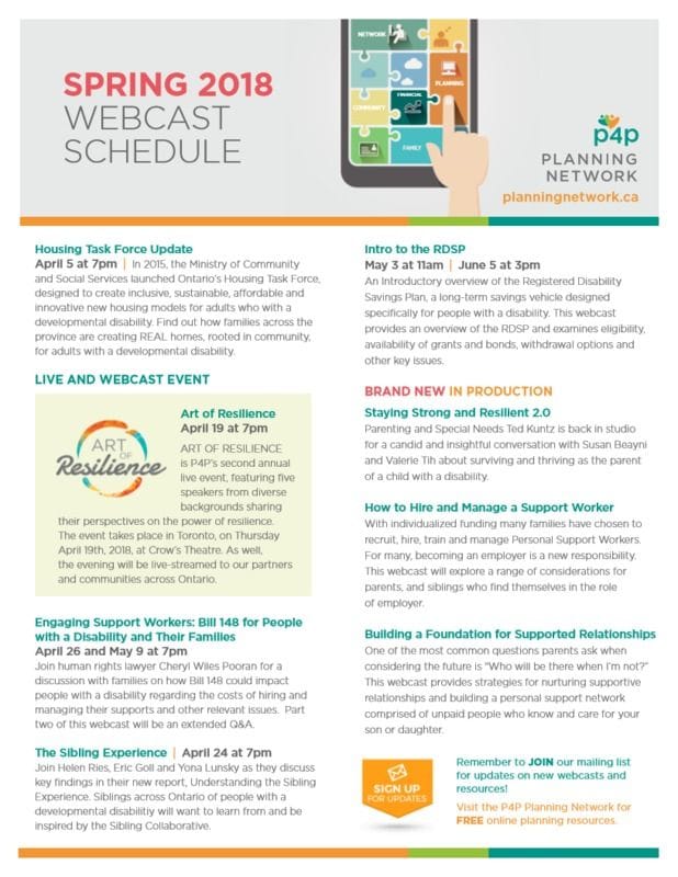 P4P Spring Webcasts....