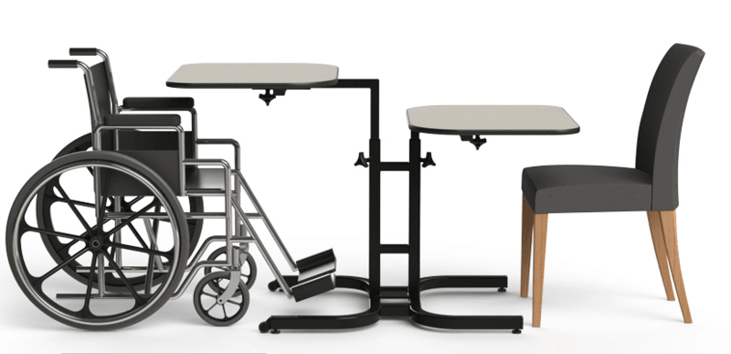 2 - person wheelchair adjustable table