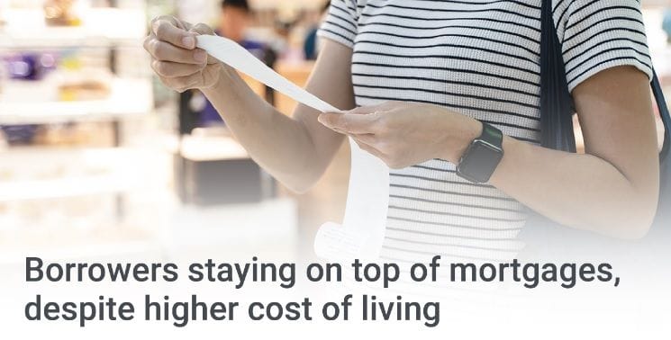 Borrowers staying on top of mortgages despite higher cost of living
