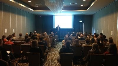 Veterinary doctor addressing delegates at annual conference in Brisbane