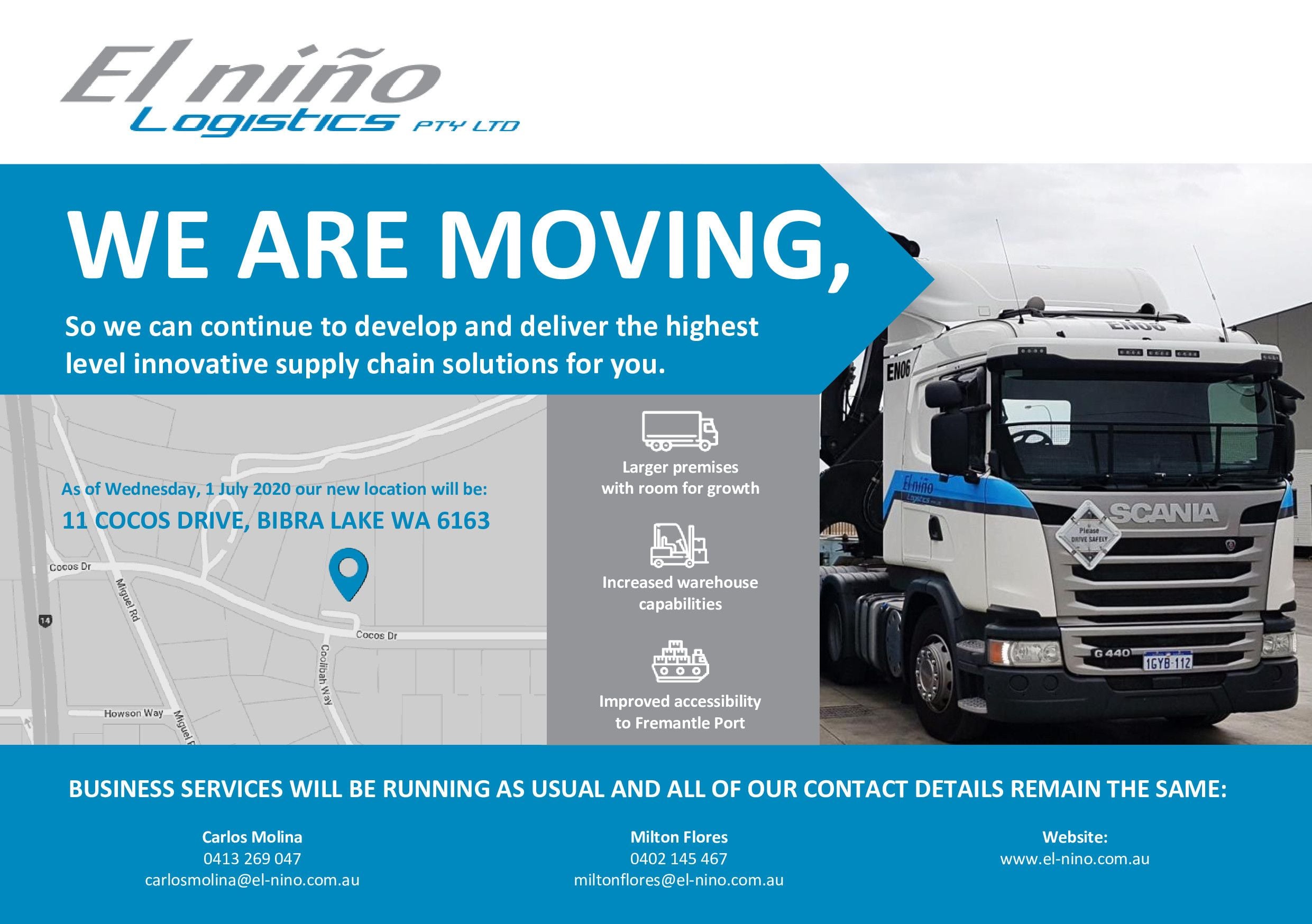El Nino Logistics Moving Locations