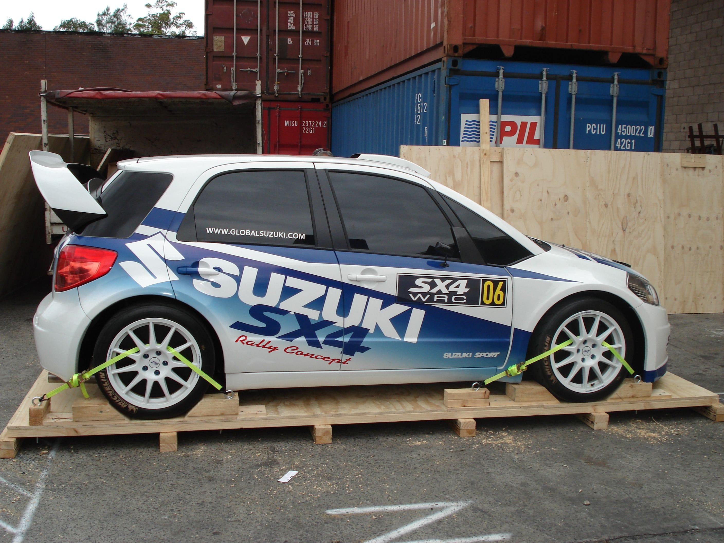Scorpion International packing a rally car for forwarding